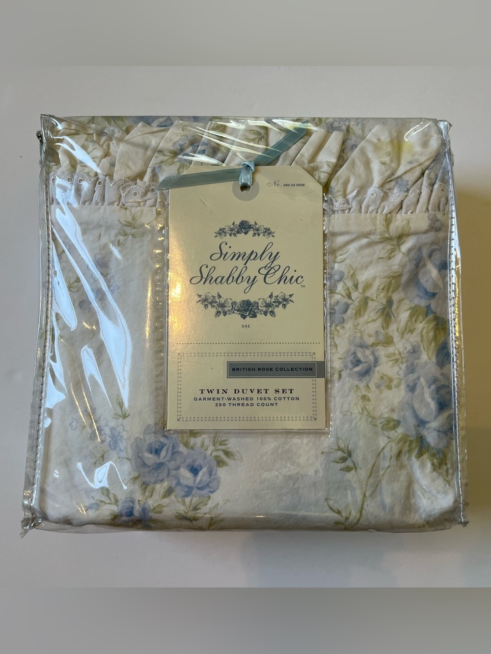 RACHEL ASHWELL SIMPLY SHABBY CHIC BRITISH ROSE TWIN DUVET SET | NWT |BLUE FLORAL